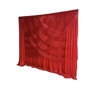 3x3.0M Ice Silk Transparent Wedding Backdrop Curtain Crossing Stage Background Drapery for Event Party Decoration Backdrop Curtain(Red,H3xW4M)