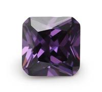 3X3-10X10mm 5A Square Octangle Shape CZ Stone Cubic Zirconia Loose Synthetic Gems for Jewelry Amethyst 7x7mm 50pcs