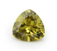 3X3-10X10mm 5A Trillion Shape Cubic Zirconia Stones Synthetic CZ Gems For Jewelry Making Olive Yellow 4x4mm (30pcs)