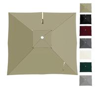 3x3 3x4m Square Umbrella Canopy Replacement Patio Umbrella Replacement Canopy 8 Ribs Cantilever Umbrella Replacement Canopy Waterproof Offset Parasol Replacement Fabric(Khaki,13x9.8ft/4x3m)