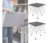 3'x3' 4'x4' Folding Portable Stage, 2pcs Aluminum Platform Modular Non-Slip Stage Steps for Concert Events, Connectable Stage Riser(48x48x7.9in/122x122x20cm)