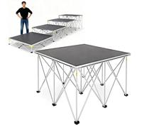 3x3 4x4 Ft Foldable Performances Stages Stand，Mini Portable Stage Platform Modular System for Singer/Music Performance, Assemble Tarima Para Eventos(122x122x40cm (48x48x15.7in))