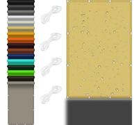 3x3.8m UV Protection Shade Net with Grommets & Cords - 98% UV Block Polyester Canopy for Patio Garden Terrace - Cream Color Sunshade Cover
