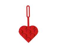 3x3 Heart Bag Tag - Red