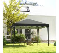 Outsunny 3x3(m) Pop Up Gazebo Marquee Tent for Garden w/ Carry Bag Black - Grey - Steel, Oxford Cloth - 295cm x 295cm x 260cm