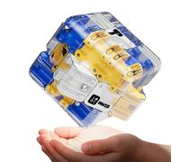 3x3 Maze Fun Cube Puzzle Toy For Kids And Adult To Stimulate Intelligence And Hand Eye Coordination Interactive Challenge Brain Teaser Fidget Toys,3D Puzzle Magic Cube Toy Gift Party Favors (Blue)
