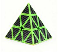 3x3 Pyraminx Carbon Fiber Sticker Cube, Black Base Pyramid Puzzle, High-Speed