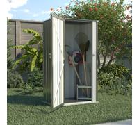 (3X3FT, Grey) BIRCHTREE Garden Shed Strong Metal Pent Roof Outdoor Storage Free Foundation New