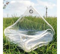 3x3m Clear Weatherproof Tarpaulin PVC 0.55 Thickness 650g/m² UV Resistant Rainproof Windproof Tear Resistant Tarp Hole spacing 30cm Snowproof Transparent Tarpaulin for Outdoor Garden