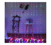 (3X3M, Colourful) 3X2M 3X3M LED Meteor Shower Rain Light Wedding Christmas Fairy Light Garland