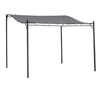 3x3m Freestanding Metal Wall Awning Canopy Grey