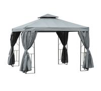 3x3m Garden Metal Gazebo Marquee Patio Wedding Party Dark Grey