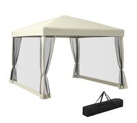 3x3m Pop Up Gazebo W/ Mesh Walls-Tan