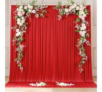 3x3m Red Curtain for Backdrops, Party & Wedding Background, Polyester Christmas & Occasion Curtains