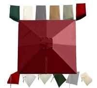 3x3m Replacement Canopy for Offset Umbrella 8-Rib Garden Patio Awning Outdoor Umbrella Cover for Pool Deck Patio - Burgundy Color