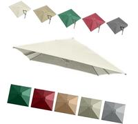 3x3m Square Cantilever Umbrella Replacement Canopy, 8 Ribs, UV-Resistant Patio Pool Offset Parasol Sunshade Cover for Outdoor Yard Decor