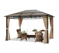 3x4 m Garden Gazebo hard top polycarbonat roof waterproof party tent 4 sidewalls
