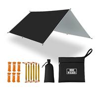 3x4m Camping Tarp Waterproof Tent Tarpaulin Lightweight Hammock Rain Fly Anti-UV Awning Canopy Waterproof Outdoor Shelter