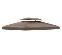 Outsunny 3x4m Gazebo Replacement Roof Canopy 2 Tier Top UV Cover Patio Brown