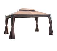 Outsunny Waterproof 3 x 4m Garden Metal Gazebo Marquee Patio Party Tent Canopy Shelter with Sidewalls Pavilion New Aosom UK