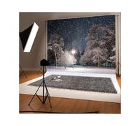 (3x5 feet) Night Snow Winter Landscape Photography Background Cloth Photo Scenery Props