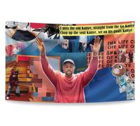 3x5 Feet The Old Kanye Funny Polyester Flag with Four Brass Grommets - Funny Single Sided Poster for Bedroom - Durable Man Cave Wall Flag - Cool Bedroom Living room wall Decorations
