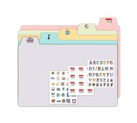 3x5 Inch Index Cards with 77 Easy to Read Stickers, Colored Note Cards, Alphabetic Index Cards, Guide, Index Cards, Monthly Dividers for Office, Kitchen, Home, School, Pack of 100