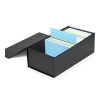 3x5 Index Card Holder Card File Box Organizer, Hold 1200 3x5-Inch Flash Cards 1 Pack Black