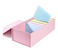 3x5 Index Card Holder Pink Card File Box Organizer, Hold 1200 3x5-Inch Flash Cards- 1 Pack Pink