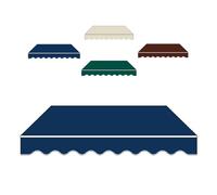 3x5 Meter Awning Fabric Replacement Blue Canopy Material for Balcony Shade Sun Protection Canvas Outdoor Awning Cover (16.5x10ft)