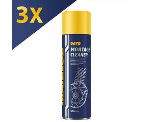 3x500ML MANNOL MONTAGE BRAKE/CLUTCH CLEANER AEROSOL SPRAY PROFESSIONAL DEGREASER