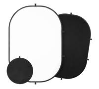 3x5ft/100x150cm Backdrop for Photography, Double Sided White Screen and Black Screen, 2 in 1 Collapsible and Reversible Background for Photography, YouTube Videos,and Live Streaming
