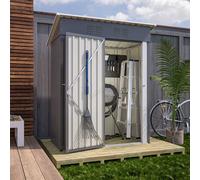 Metal Garden Shed With Free Foundation - Grey & White / 3ft x 5ft