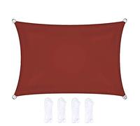 "3x5m Rectangle Sun Shade Sail - UV Block Waterproof Canopy for Outdoor Garden Patio Yard Party - Rust Red Awning for Ultimate Sun Protection"
