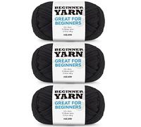 3x60g Black Yarn for Crocheting and Knitting;3x66m (72yds)Cotton Yarn for Beginners with Easy-to-See Stitches;Worsted-Weight Medium #4;Cotton-Nylon Blend Yarn for Beginners Crochet Kit Making