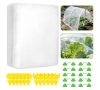 3x6m Garden Netting for Veg Patch Fine Mesh with 12 Sticky Traps & 10 Greenhouse Accessories, Reusable Garden Netting for Plants, Insect Netting for Vegetables for Vegetables and Fruit Trees
