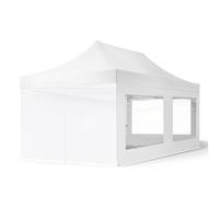 TOOLPORT 3x6m PES 700 Pop up gazebo ECONOMY Steel 30 mm, incl. Sidewalls with Panorama Windows, white - (59056)
