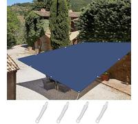 3x7m Rectangular Shade Sail UV Protection Tarp for Patio Garden Terrace with Grommets and Ropes Wind Resistant Dark Blue Outdoor Canopy