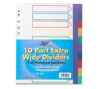 3XA4 Extra Wide Colour Coded 10 Part Strong Filing Subject Dividers Tabbed Index