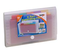 3XA6 Small Expanding 6 Part Expanding File Folder Stud Wallet Case Tab Organiser