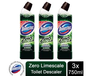 3xDomestos Zero Limescale Toilet Descaler Removes 100% Limescal 750 ml