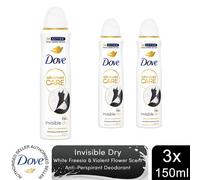 3xDove Anti-Perspirant Advanced Care Invisible Dry 72H Deodorant for Women,150ml