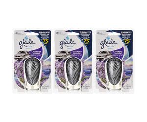 3xGlade Car Air Freshener Vent Clip On Diffuser+7ml Refill - Lavender Marine