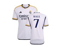 Real Madrid Men's Mens 2023 - 2024 Home Shirt - Raul 7 in White | Size: 3XL Real Madrid White 3XL