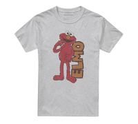 (3XL, Athletic Heather) Sesame Street Unisex Adult Elmo Vintage T-Shirt