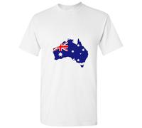 (3XL) Australian Australia Map Flag Country States White Men T Shirt Tee Top