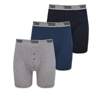 (3XL, Black/Grey/Navy) Duke London Mens Driver Kingsize Cotton Boxer Shorts (Pack Of 3)