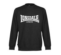 (3XL, Black) Lonsdale Mens Essential Logo Crew Neck Sweatshirt
