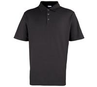 (3XL, Black) Premier Mens Stud Heavyweight Plain Pique Polo Shirt