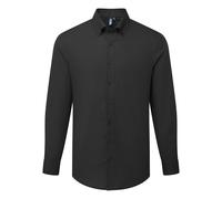 (3XL, Black) Premier Mens Supreme Oxford Long-Sleeved Formal Shirt